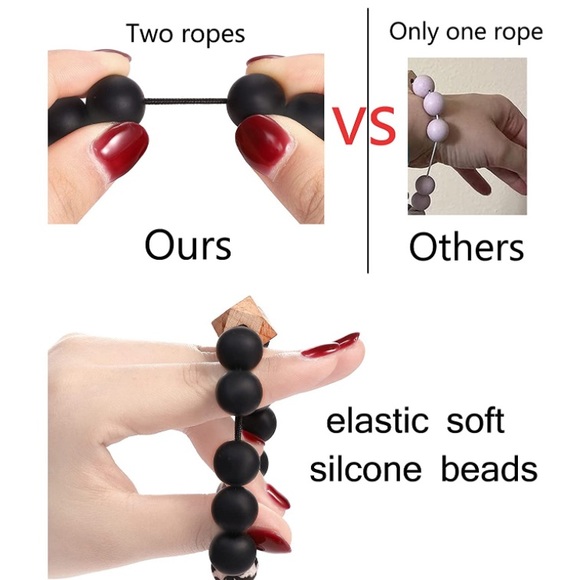 Wristlet Keychain Bracelet Wallet, Silicone Beads Bangle Lipstick Holder Leopard - Picture 5 of 5